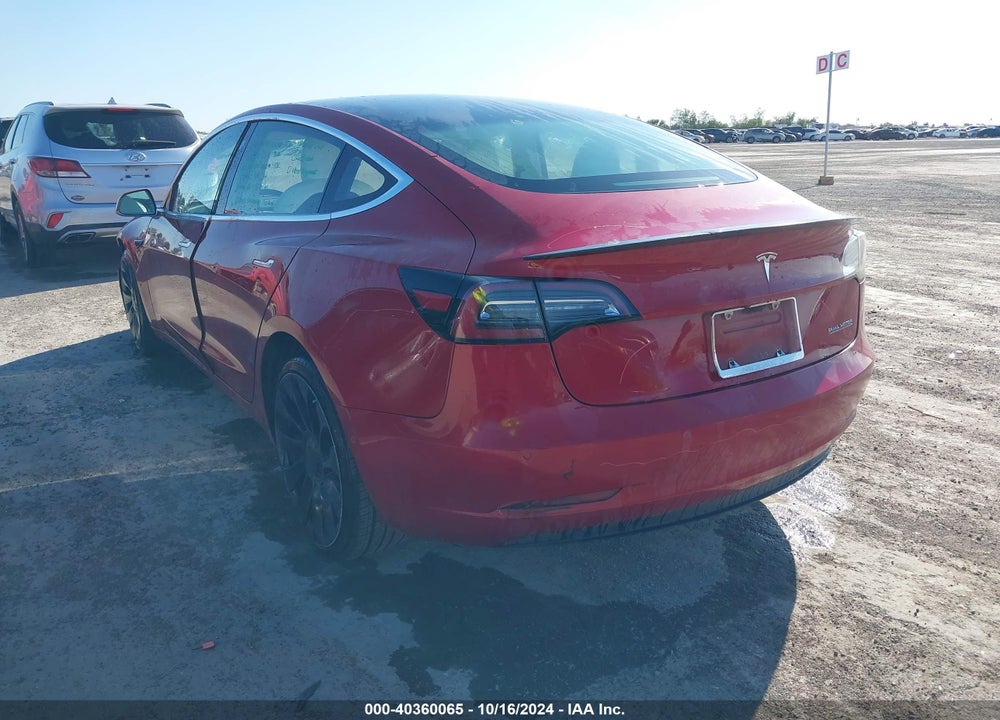 2018 TESLA MODEL 3 LONG RANGE/PERFORMANCE VIN: 5YJ3E1EB7JF075215