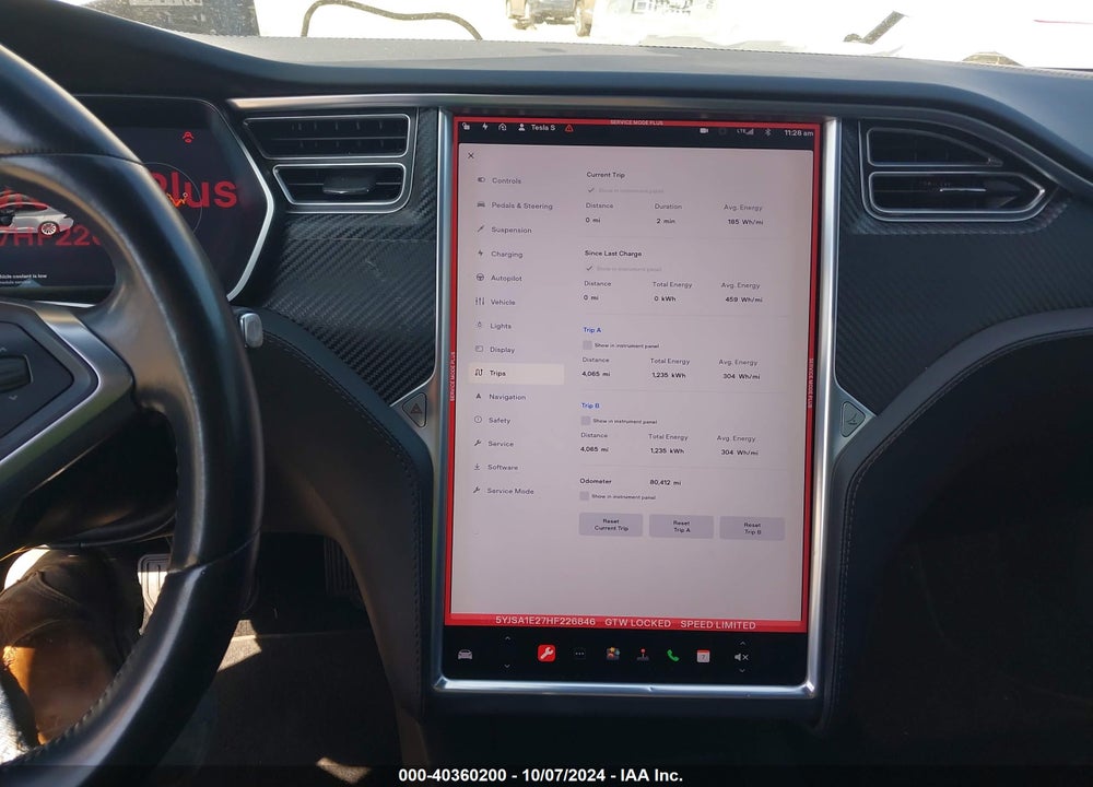 2017 TESLA MODEL S 100D/60D/75D/90D/P100D VIN: 5YJSA1E27HF226846