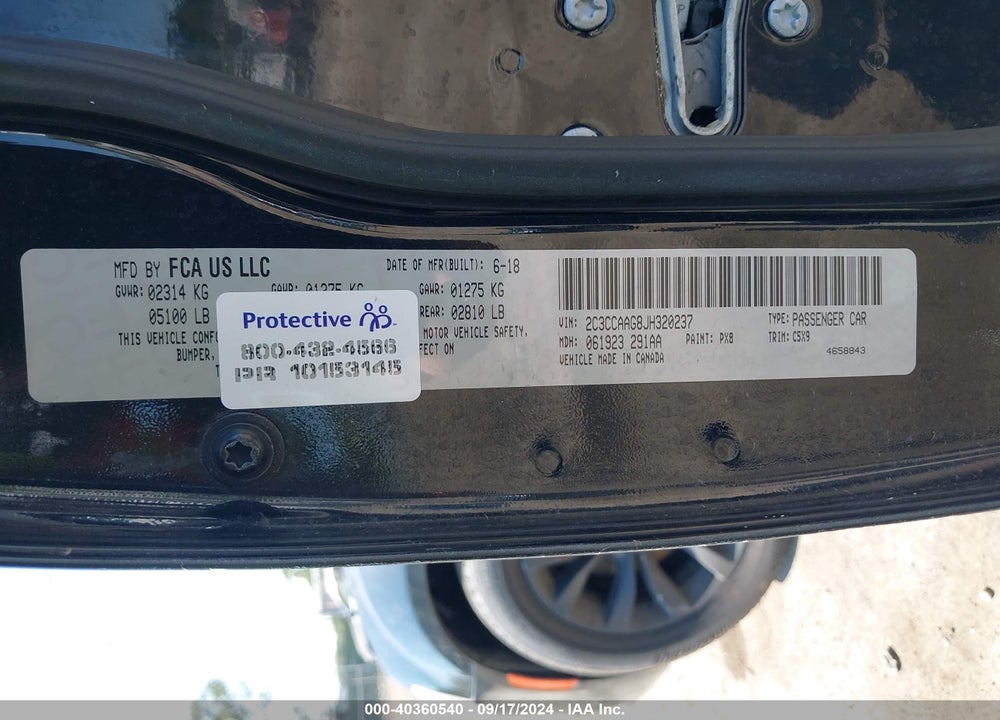 2018 CHRYSLER 300 TOURING VIN: 2C3CCAAG8JH320237