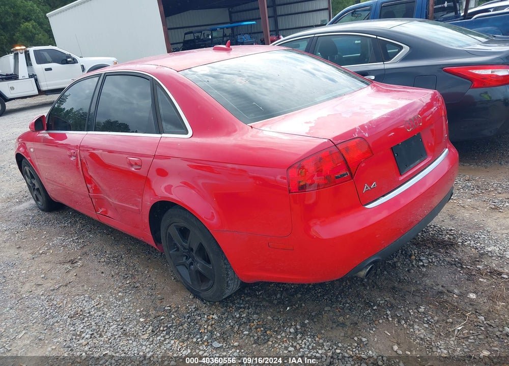 2006 AUDI A4 2.0T VIN: WAUAF78E76A282360