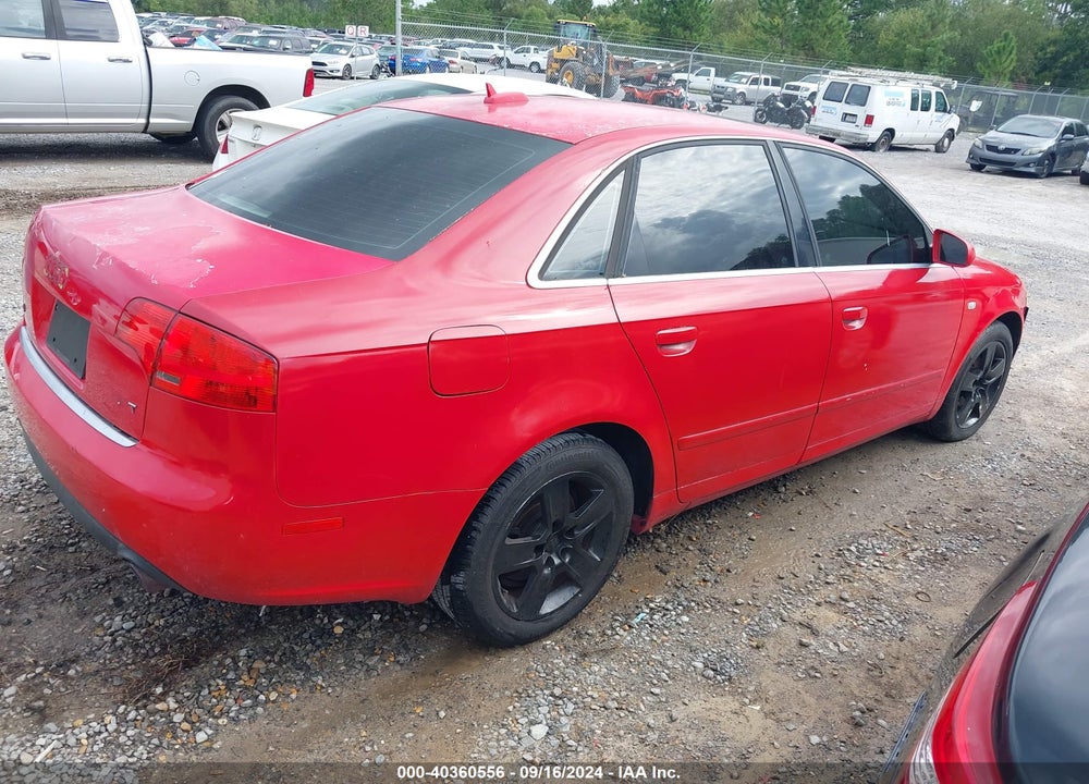 2006 AUDI A4 2.0T VIN: WAUAF78E76A282360