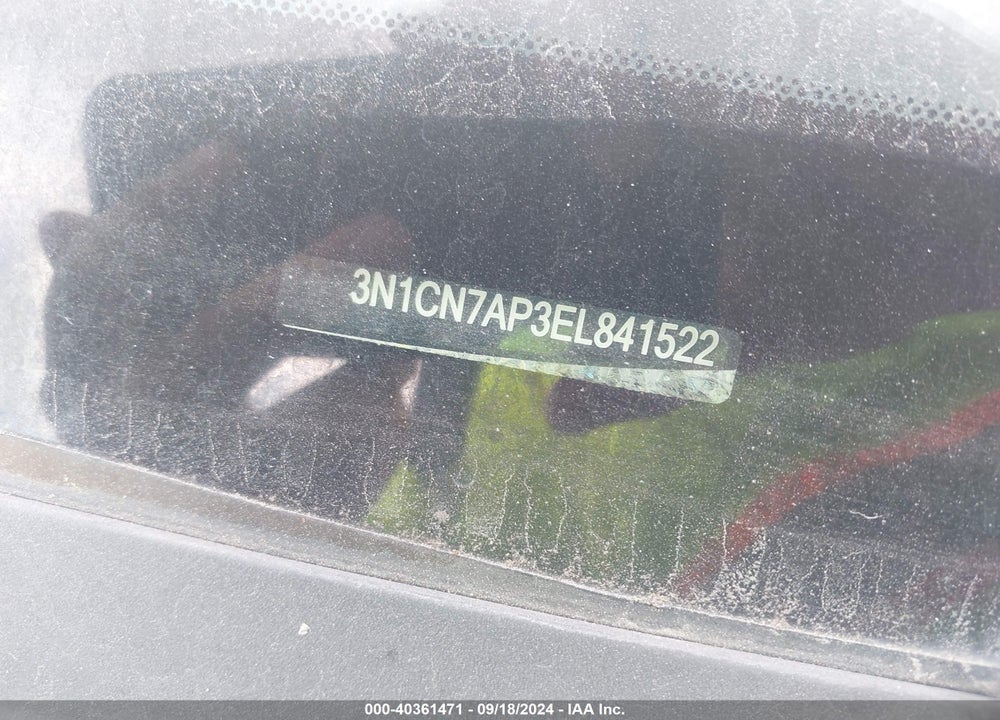 2014 NISSAN VERSA 1.6 SV VIN: 3N1CN7AP3EL841522