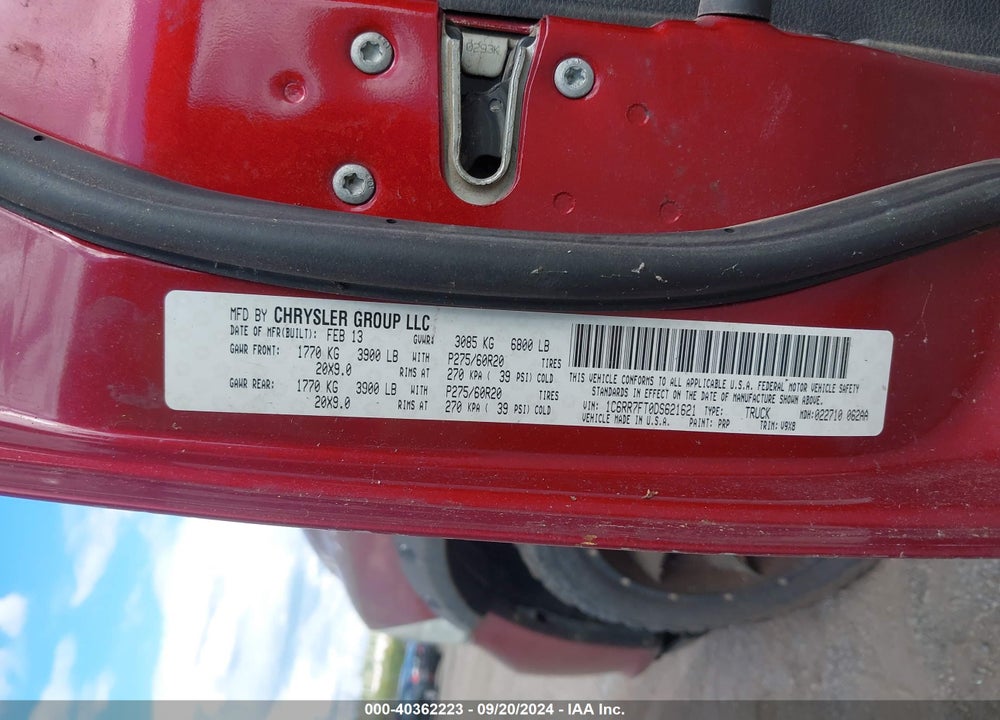 2013 RAM 1500 EXPRESS VIN: 1C6RR7FT0DS621621