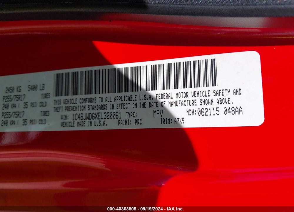 2014 JEEP WRANGLER UNLIMITED SPORT VIN: 1C4BJWDGXEL320061