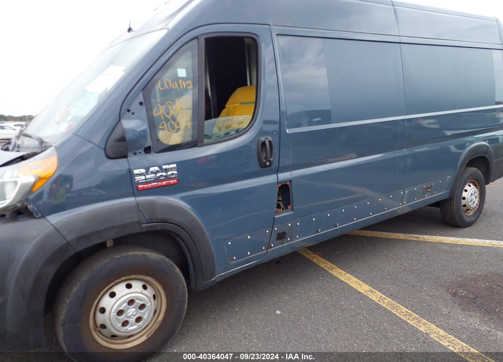 2019 RAM PROMASTER 2500 HIGH ROOF 159 WB VIN: 3C6TRVDG6KE520681