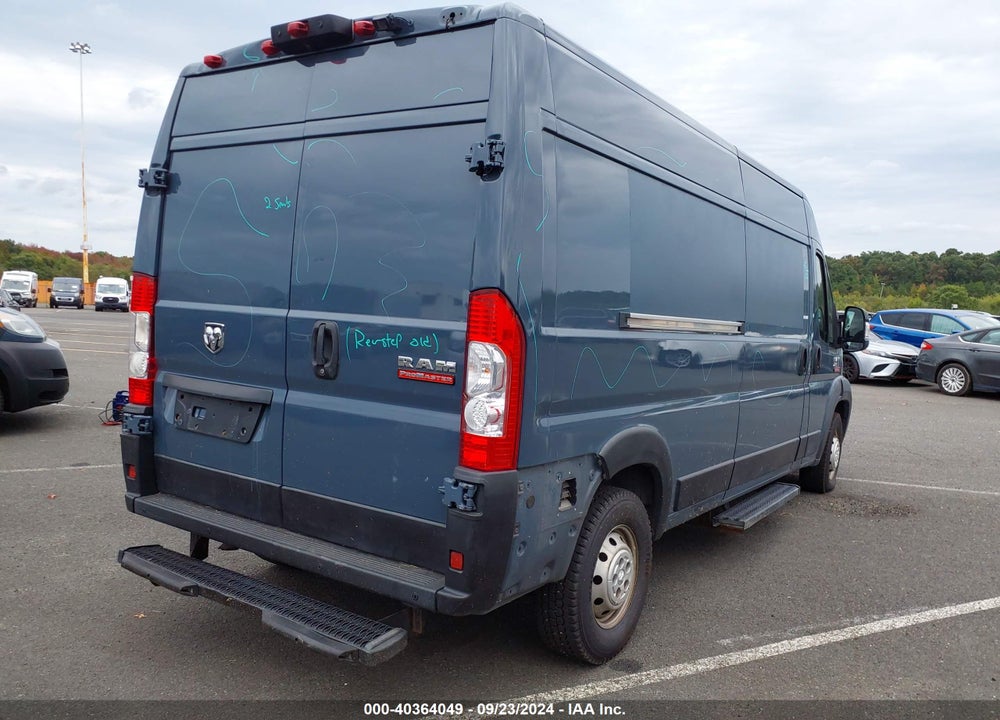 2019 RAM PROMASTER 2500 HIGH ROOF 159 WB VIN: 3C6TRVDG4KE521652