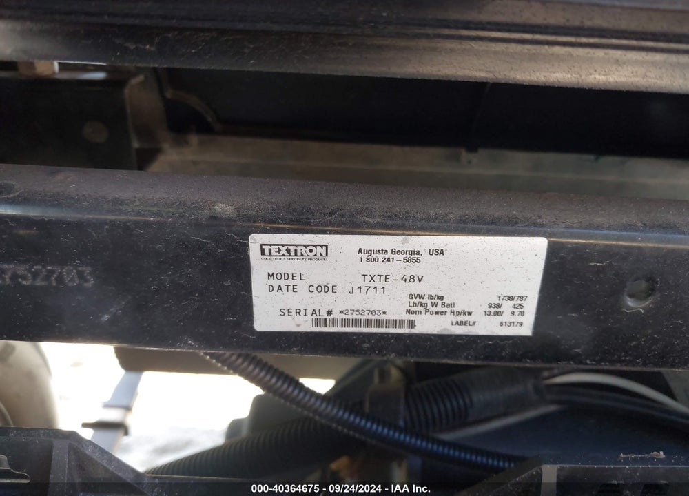2011 EZ GO GOLF CART VIN: 2752703