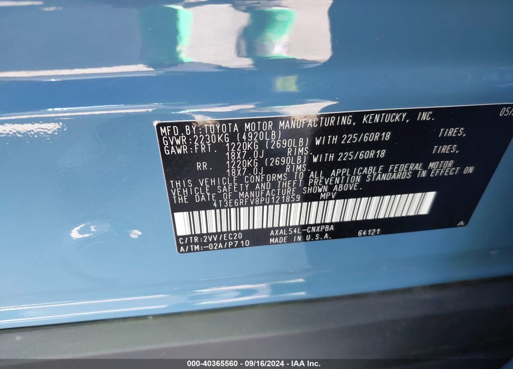 2023 TOYOTA RAV4 HYBRID XSE VIN: 4T3E6RFV8PU121859