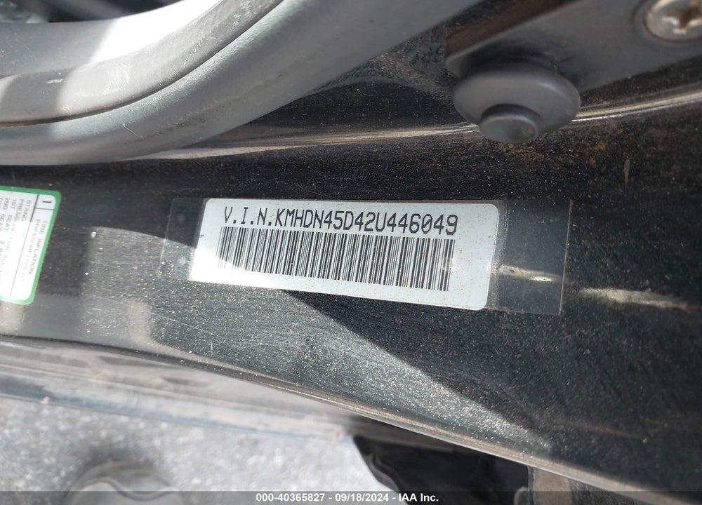 2002 HYUNDAI ELANTRA GLS VIN: KMHDN45D42U446049