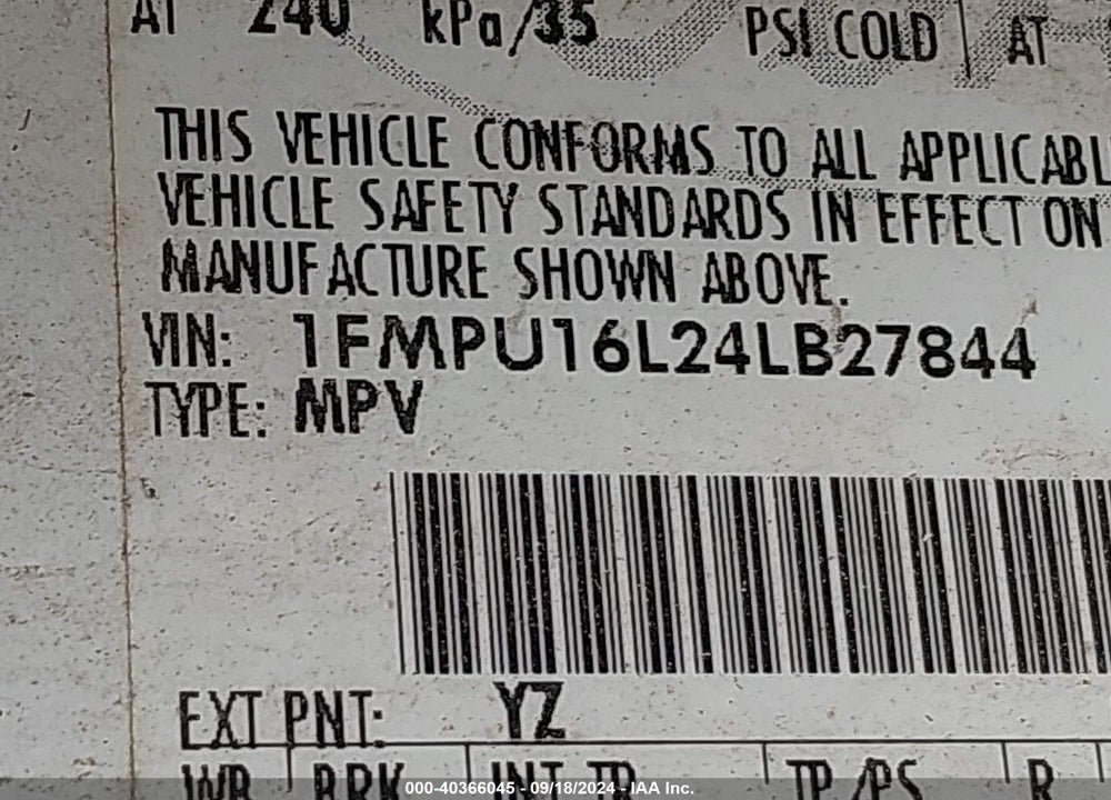 2004 FORD EXPEDITION NBX/XLT VIN: 1FMPU16L24LB27844