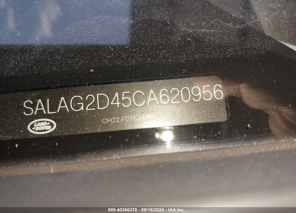 2012 LAND ROVER LR4 VIN: SALAG2D45CA620956