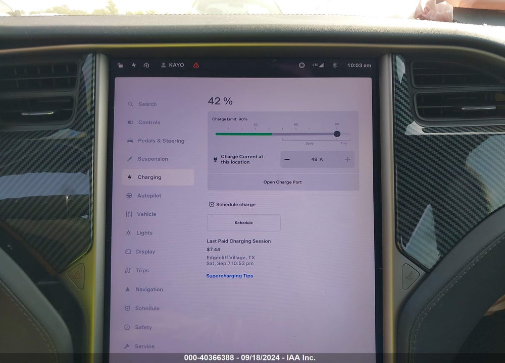 2019 TESLA MODEL S 100D/75D/LONG RANGE/STANDARD RANGE VIN: 5YJSA1E2XKF336913
