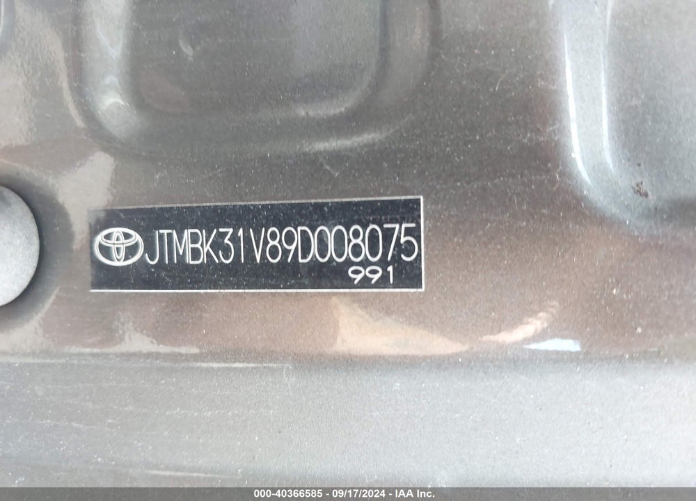 2009 TOYOTA RAV4 LIMITED V6 VIN: JTMBK31V89D008075