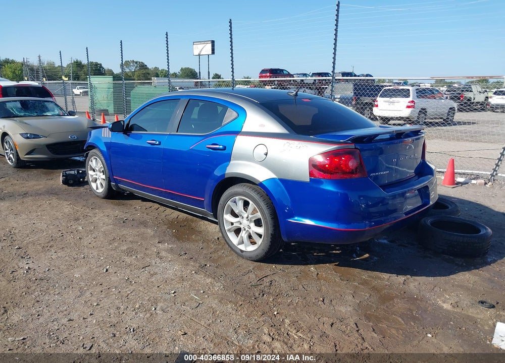 2012 DODGE AVENGER R/T VIN: 1C3CDZBGXCN291246