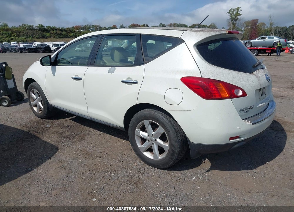 2009 NISSAN MURANO S VIN: JN8AZ18W99W131564