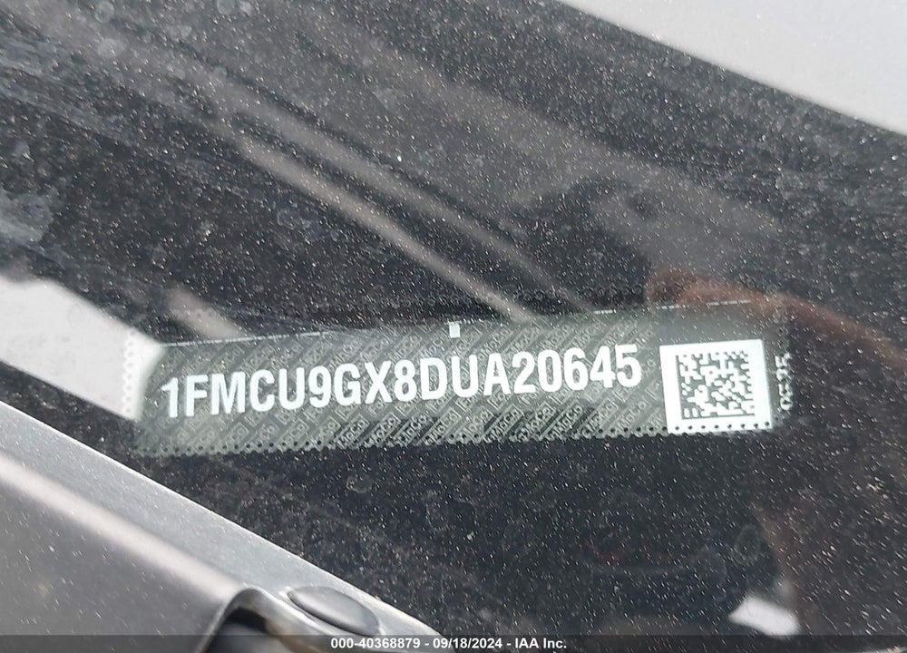 2013 FORD ESCAPE SE VIN: 1FMCU9GX8DUA20645