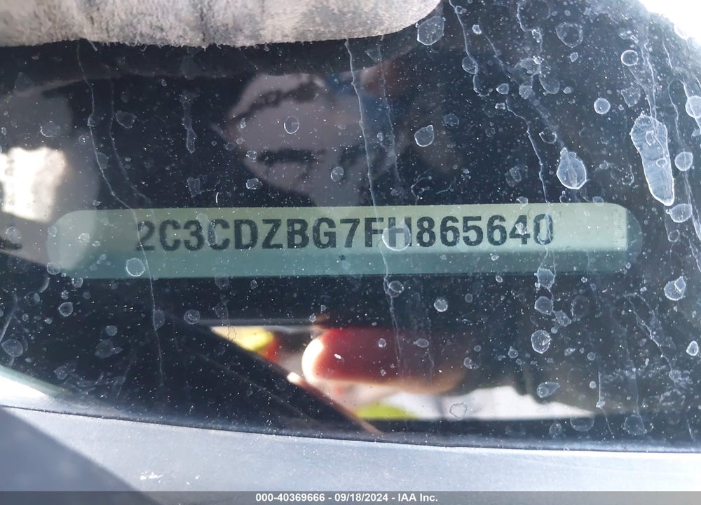 2015 DODGE CHALLENGER SXT PLUS VIN: 2C3CDZBG7FH865640