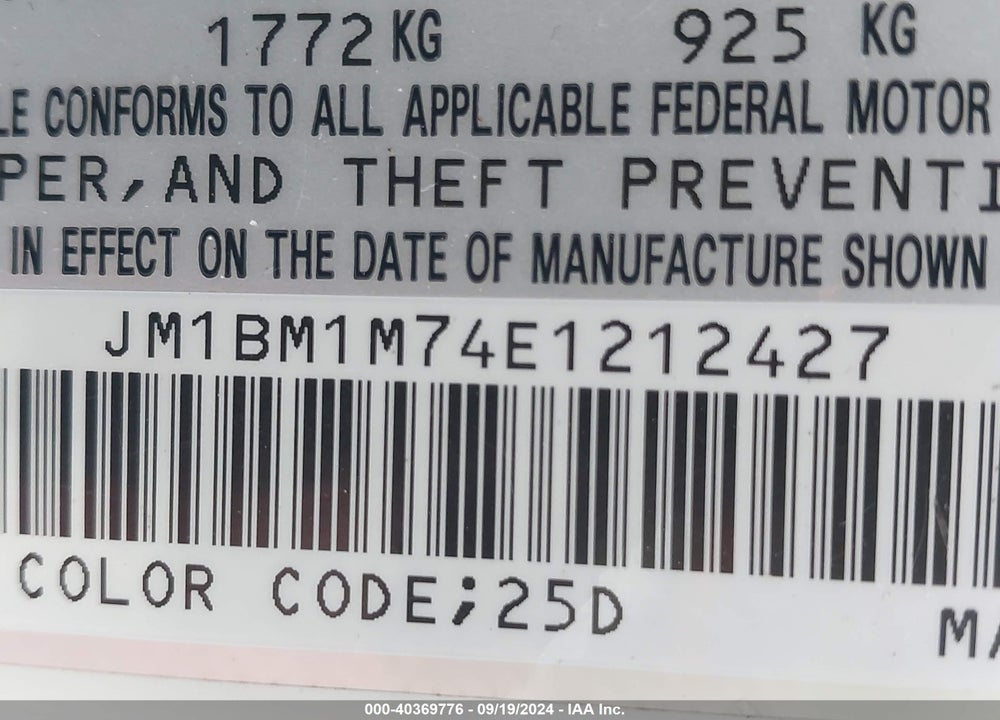 2014 MAZDA 3 I GRAND TOURING VIN: JM1BM1M74E1212427