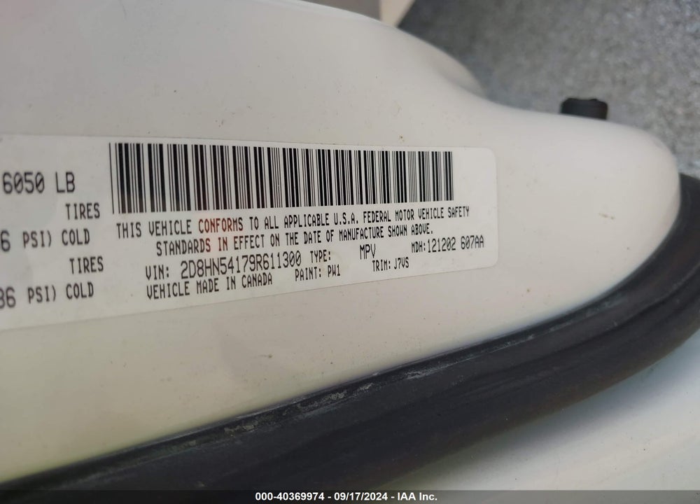 2009 DODGE GRAND CARAVAN SXT VIN: 2D8HN54179R611300