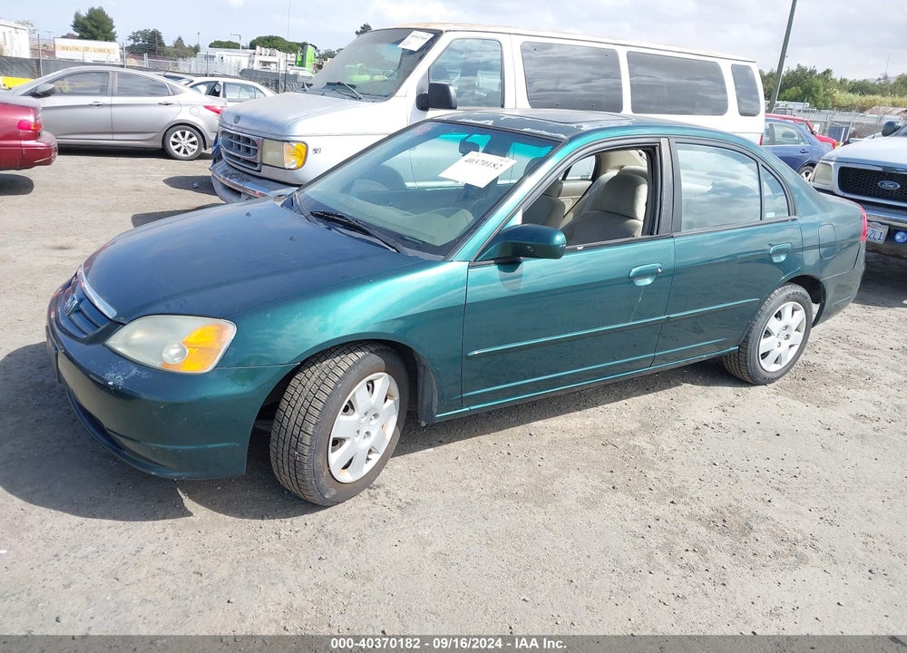 2002 HONDA CIVIC EX VIN: 2HGES26792H587217
