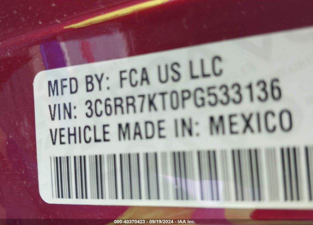 2023 RAM 1500 CLASSIC TRADESMAN 4X4 5'7 BOX VIN: 3C6RR7KT0PG533136