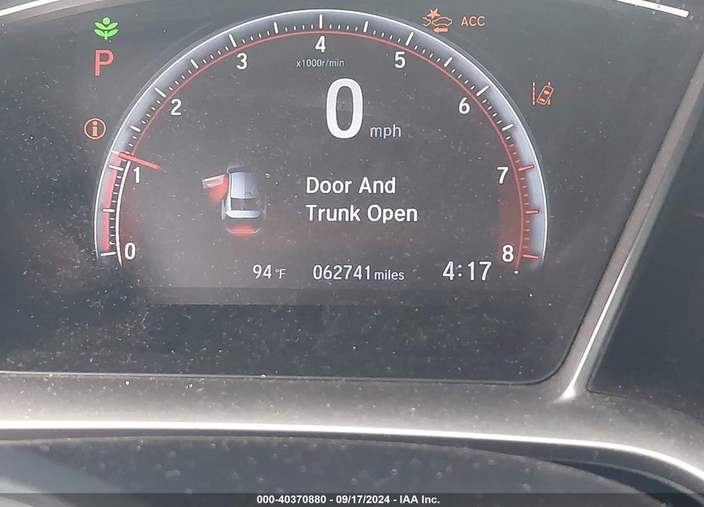 2019 HONDA CIVIC VIN: 2HGFC4B89KH309302