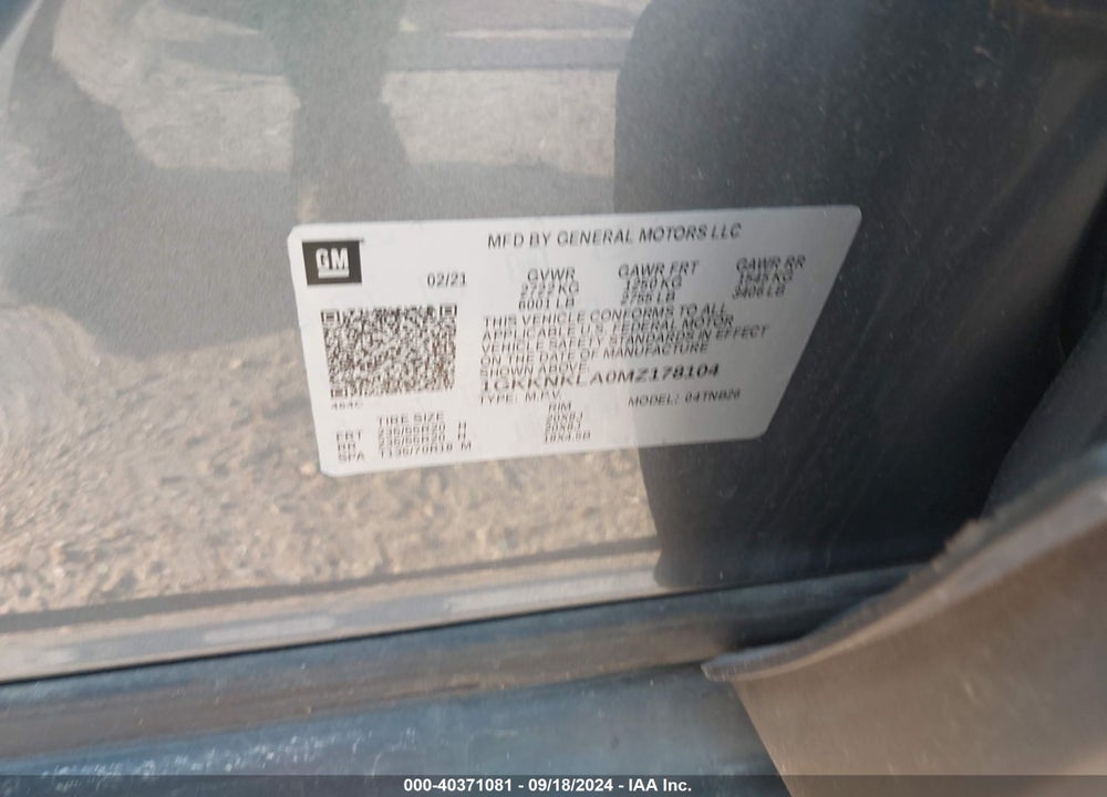 2021 GMC ACADIA FWD SLE VIN: 1GKKNKLA0MZ178104