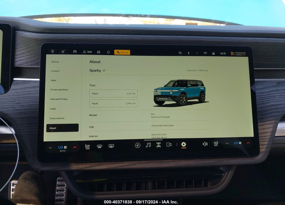 2023 RIVIAN R1S ADVENTURE VIN: 7PDSGABA1PN025608