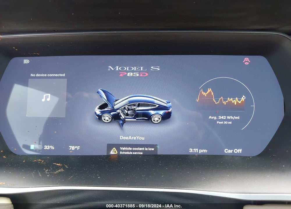 2014 TESLA MODEL S P85D VIN: 5YJSA1H22EFP66113