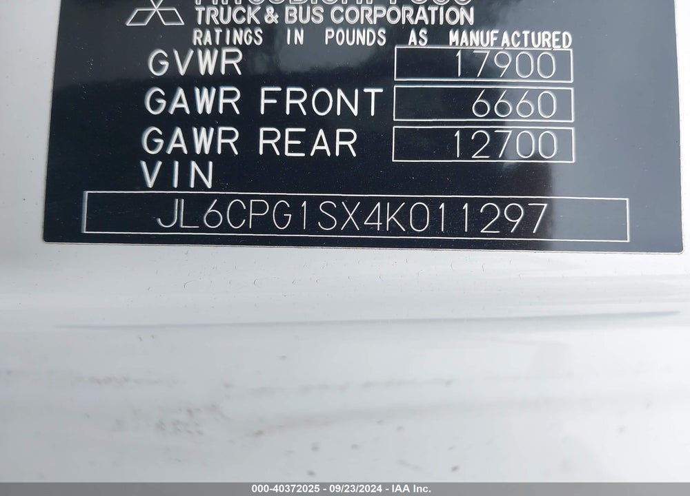 2004 MITSUBISHI FUSO TRUCK FH 210 VIN: JL6CPG1SX4K011297