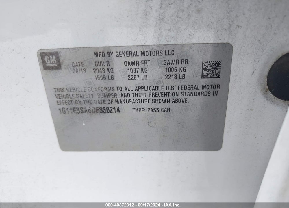 2013 CHEVROLET MALIBU 2LT VIN: 1G11E5SA6DF330214