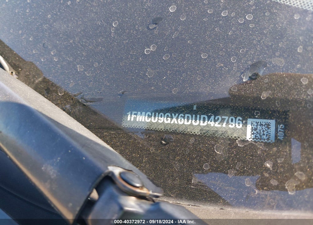 2013 FORD ESCAPE SE VIN: 1FMCU9GX6DUD42796