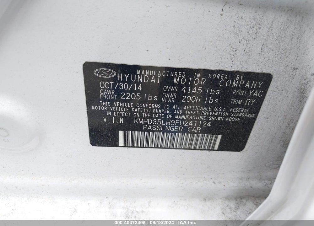 2015 HYUNDAI ELANTRA GT VIN: KMHD35LH9FU241124