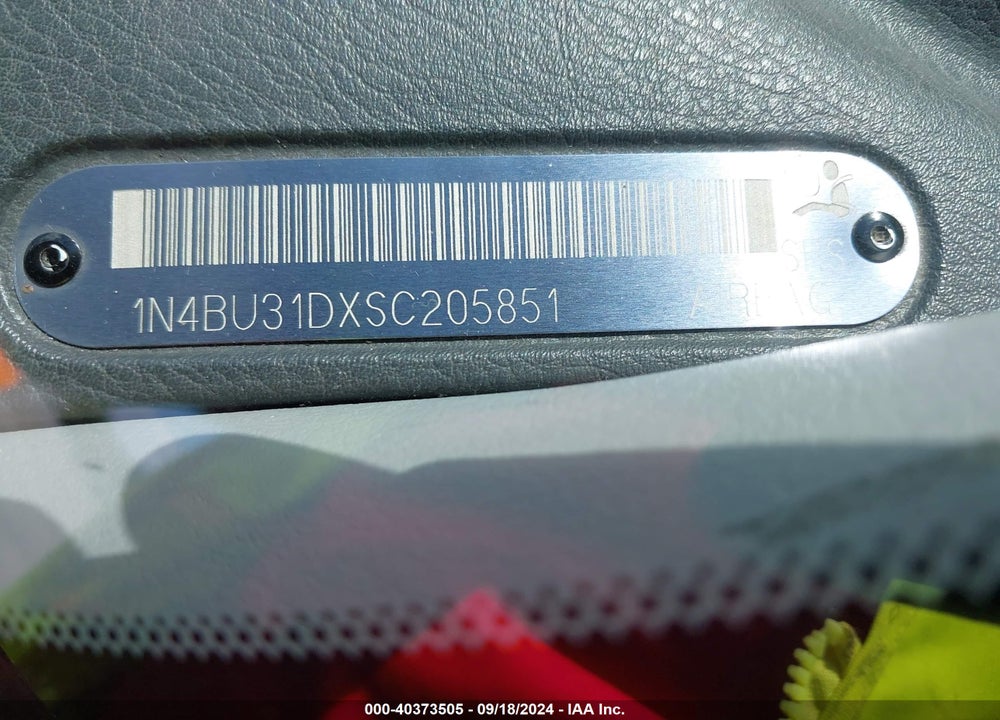 1995 NISSAN ALTIMA XE/GXE/SE/GLE VIN: 1N4BU31DXSC205851
