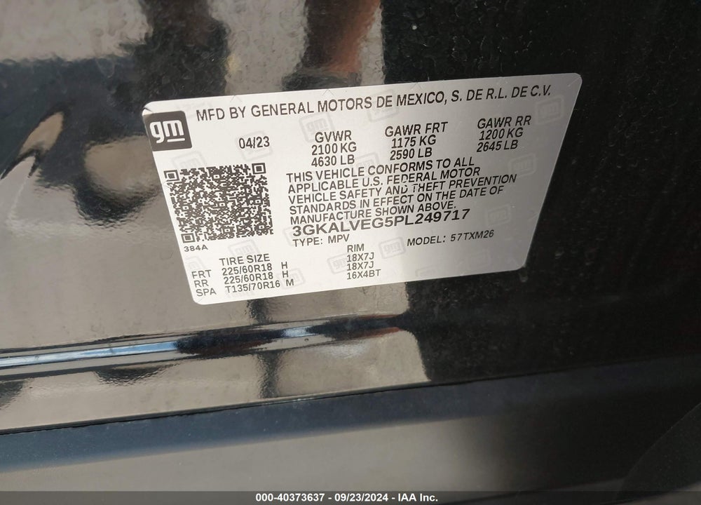 2023 GMC TERRAIN AWD SLT VIN: 3GKALVEG5PL249717