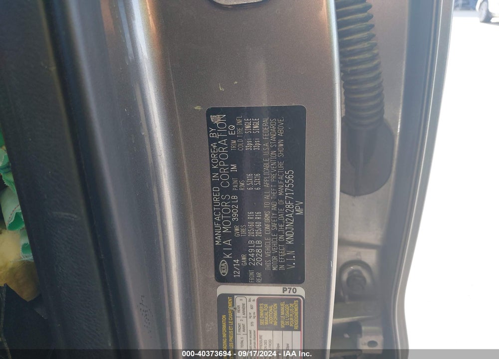 2015 KIA SOUL VIN: KNDJN2A28F7175565