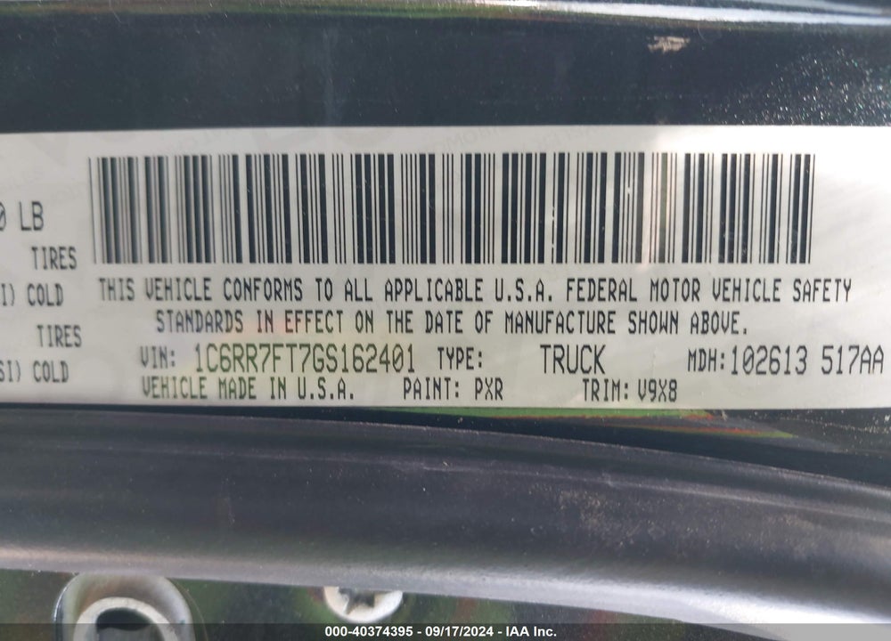 2016 RAM 1500 EXPRESS VIN: 1C6RR7FT7GS162401