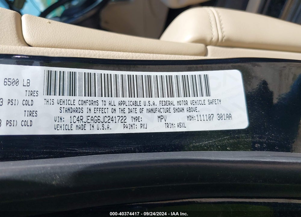 2018 JEEP GRAND CHEROKEE LAREDO E 4X2 VIN: 1C4RJEAG6JC241722