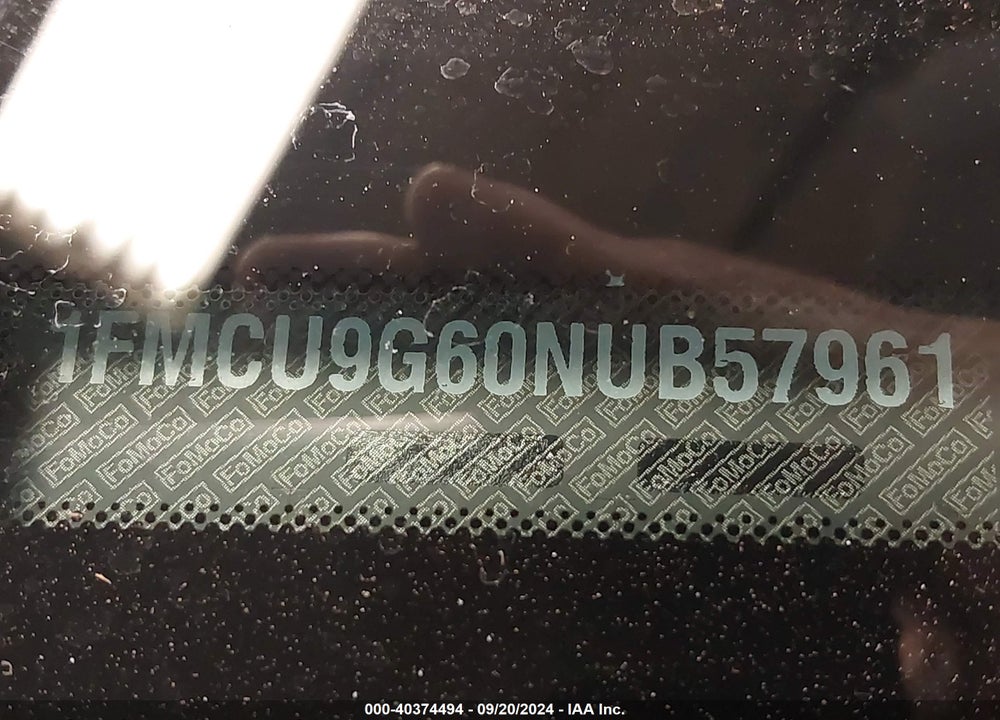 2022 FORD ESCAPE SE VIN: 1FMCU9G60NUB57961