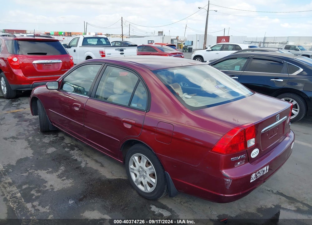 2003 HONDA CIVIC EX VIN: 1HGES26743L002144