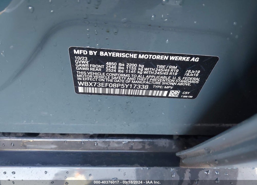 2023 BMW X1 XDRIVE28I VIN: WBX73EF08P5Y17338