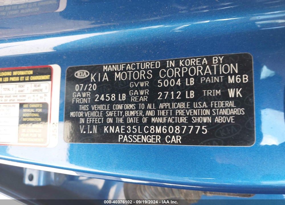 2021 KIA STINGER GT VIN: KNAE35LC8M6087775