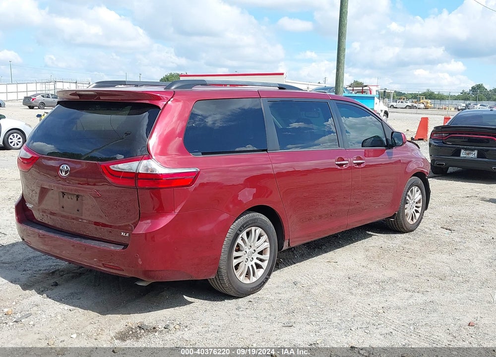 2016 TOYOTA SIENNA XLE 8 PASSENGER VIN: 5TDYK3DC9GS727714