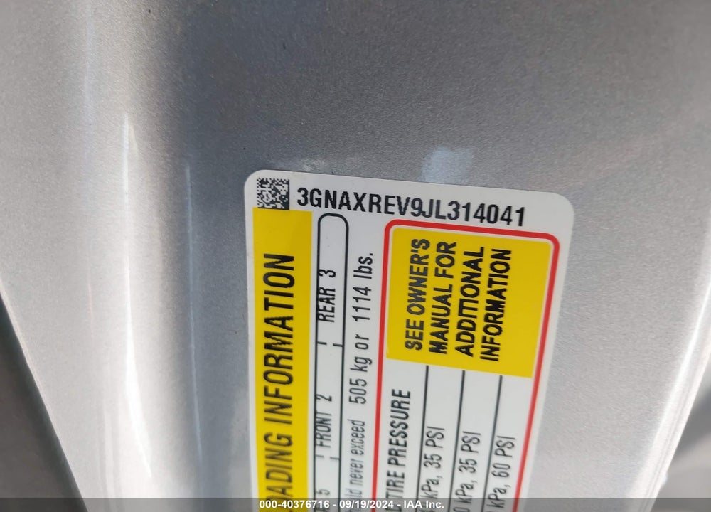 2018 CHEVROLET EQUINOX LS VIN: 3GNAXREV9JL314041
