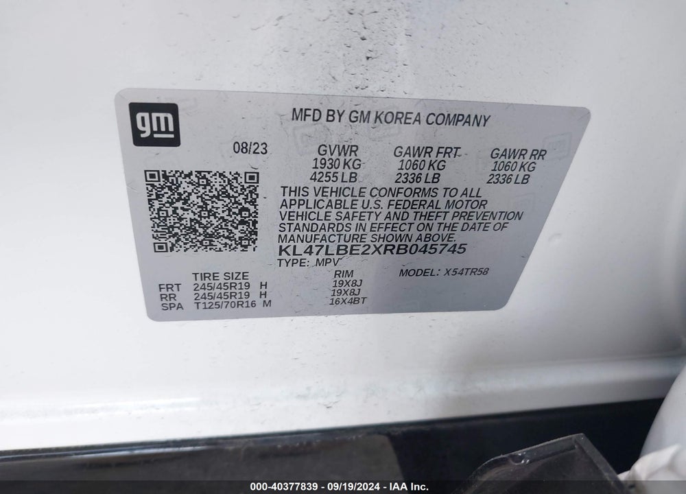 2024 BUICK ENVISTA SPORT TOURING FWD VIN: KL47LBE2XRB045745