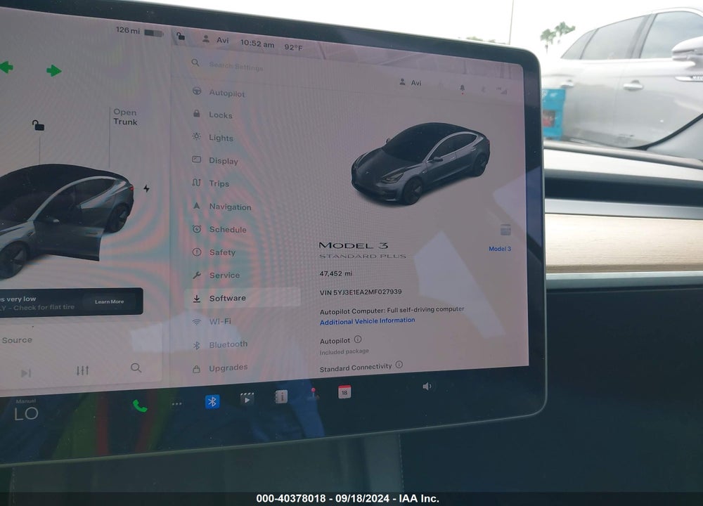 2021 TESLA MODEL 3 STANDARD RANGE PLUS REAR-WHEEL DRIVE VIN: 5YJ3E1EA2MF027939