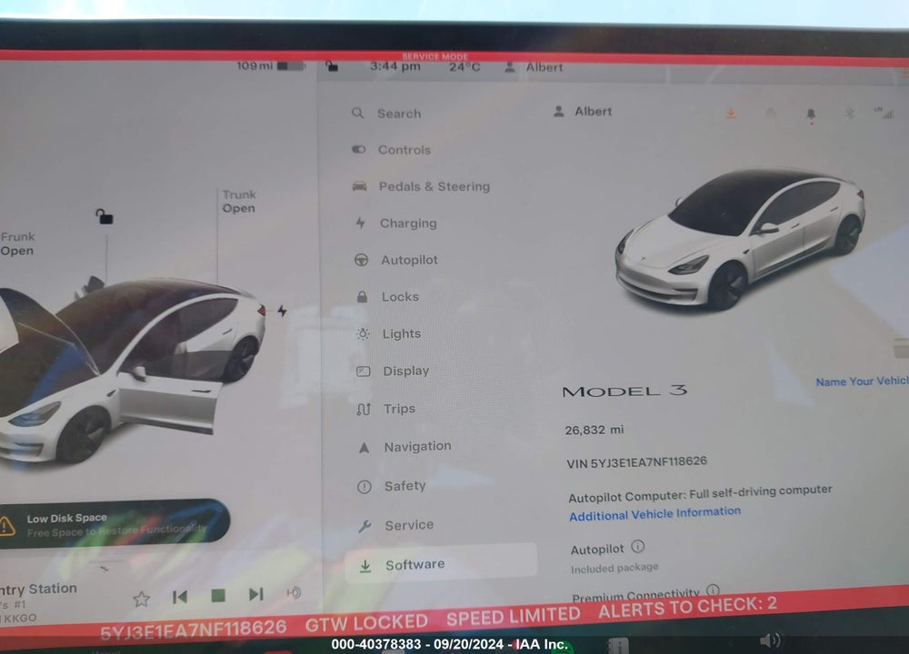 2022 TESLA MODEL 3 VIN: 5YJ3E1EA7NF118626