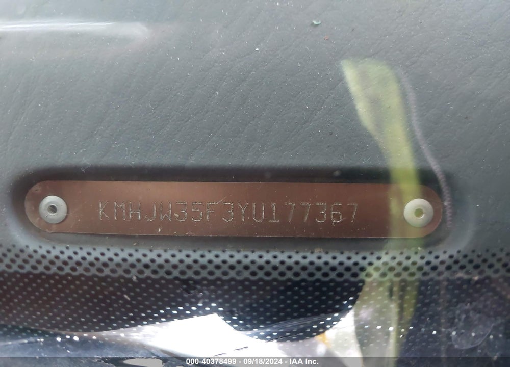 2000 HYUNDAI ELANTRA GLS VIN: KMHJW35F3YU177367