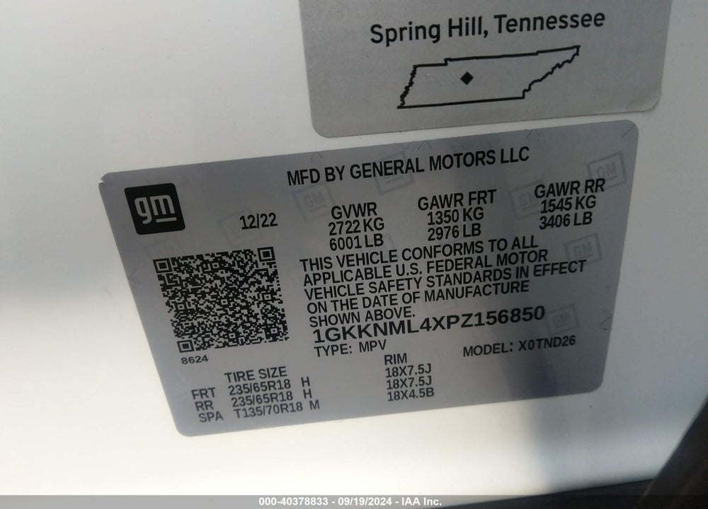 2023 GMC ACADIA SLT VIN: 1GKKNML4XPZ156850