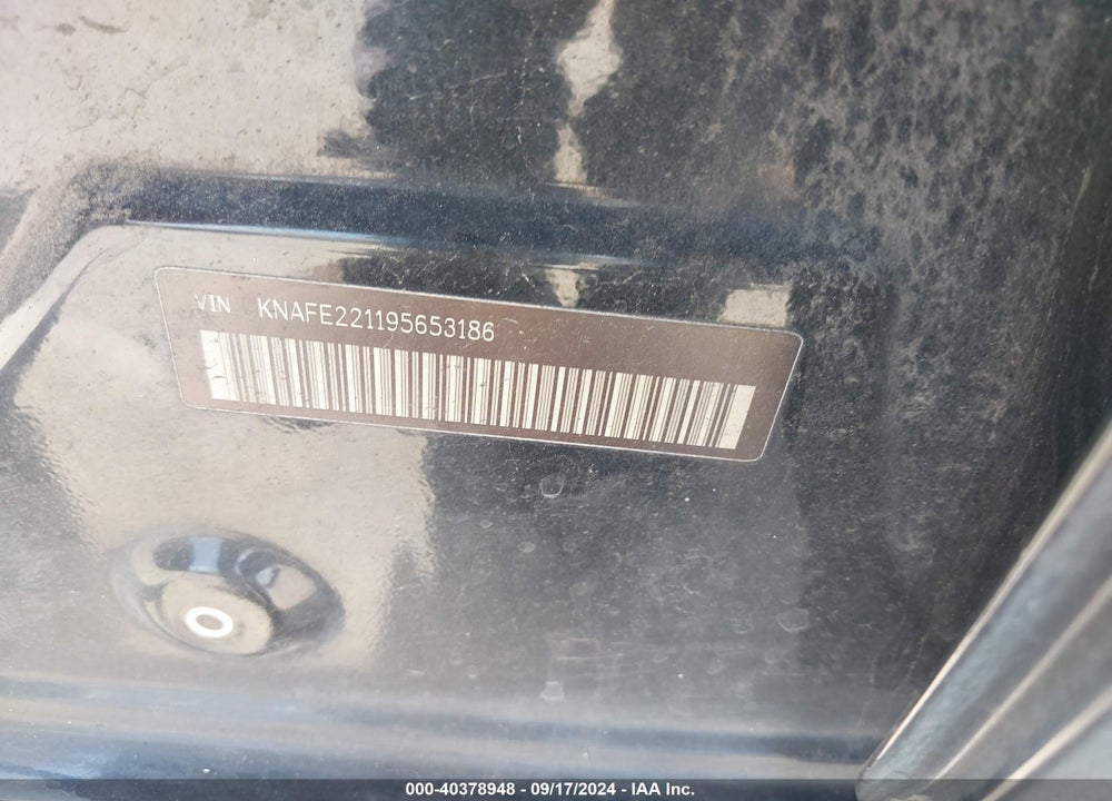 2009 KIA SPECTRA EX VIN: KNAFE221195653186